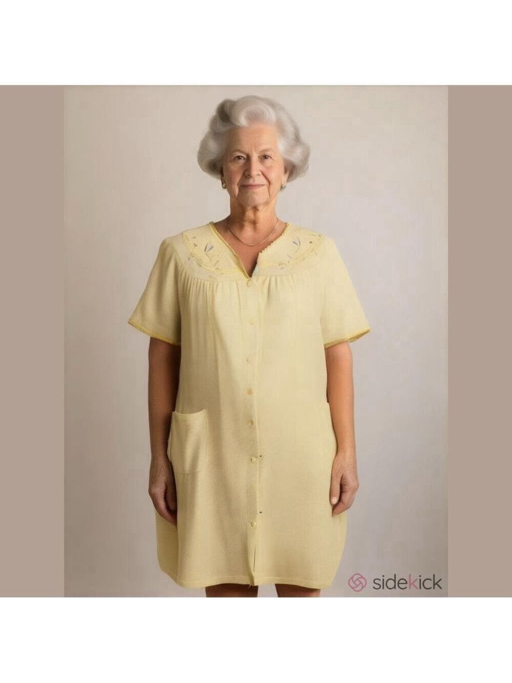 Adonna Vintage Nightgown Robe Size M Yellow Cottagecore Grandmacore